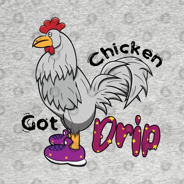 Chicken With Shoes White Purple DRIP by Dad n Son Designs